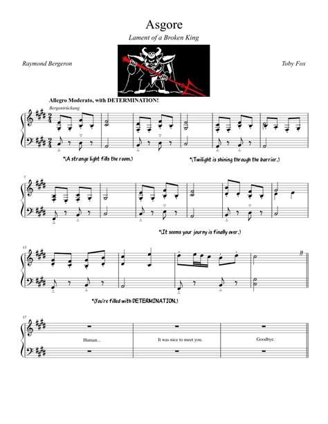 Asgore Sheet music for Piano (Solo) | Musescore.com