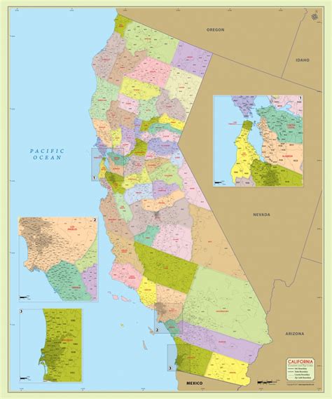 Buy California Zip Code Map With Counties - California Zip Code Map | Printable Maps