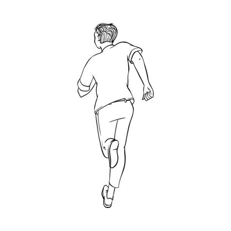 People Running Away Drawing