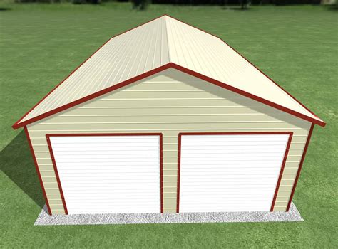 20x30 Boxed Eave Roof Metal Garage - Alan's Factory Outlet