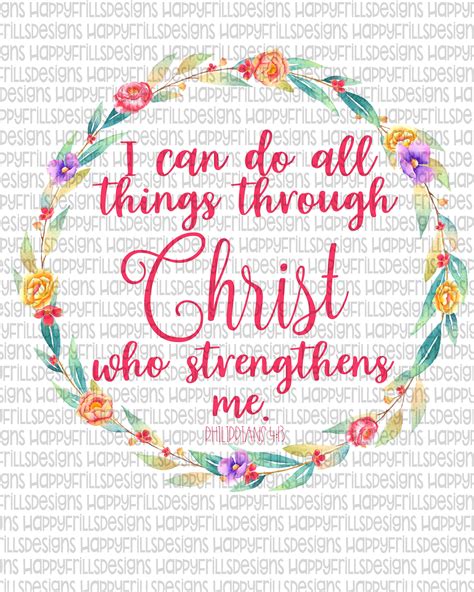 I Can Do All Things Through Christ Design Digital Image Png | Etsy