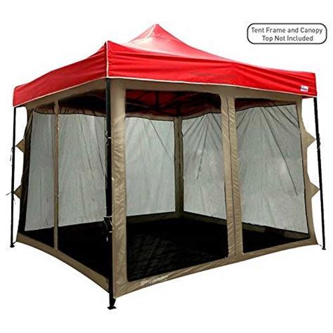 EasyGoProducts Screen Room attaches to Any 10'x10' Pop Up Screen Tent Room – 4 Walls, Mesh ...