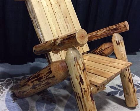 Adirondack Log Chair | Log furniture plans, Log furniture, Rustic log furniture