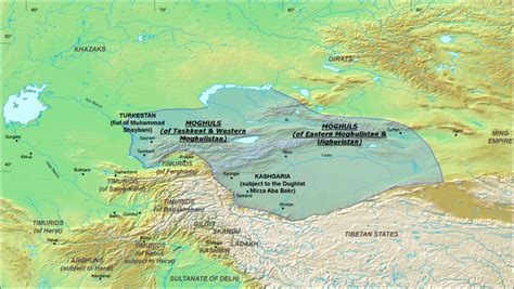 A map of the Moghul Chagatai Khanate in 1490 CE. | History, Map, Sumerian language