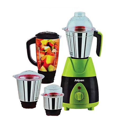 Jaipan Four In One Combo Juicer Mixer Grinder And Blender - Silver And Green