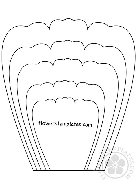 rose petal template printable | Flowers Templates