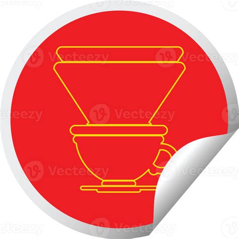coffee filter cup circular peeling sticker 39907700 PNG
