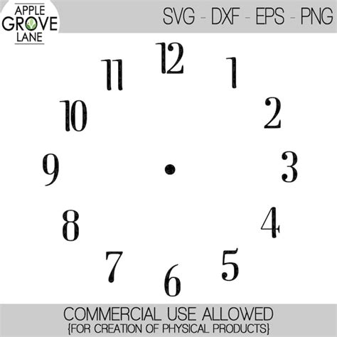 Clock Face Svg Clock Svg Svg Clock Template Clock - Etsy