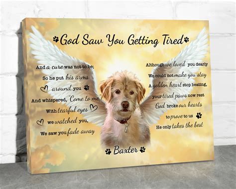 Angel Pet Memorial Portrait Painting & Poem, Deceased Pet Loss Gifts, Pet Remembrance Gift, Loss ...