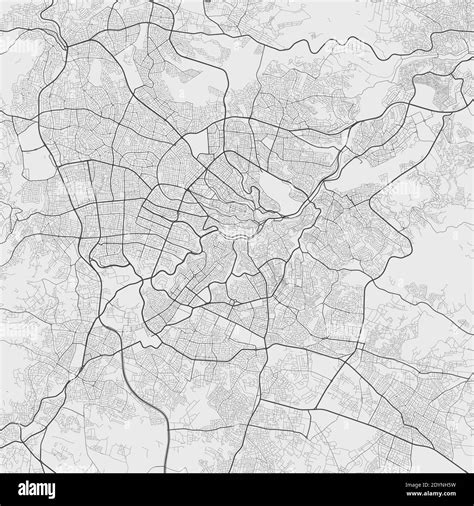 Urban city map of Amman. Vector illustration, Amman map grayscale art poster. Street map image ...