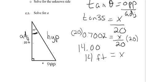 2-2 Using the Tangent Ratio to Calculate Lengths - YouTube