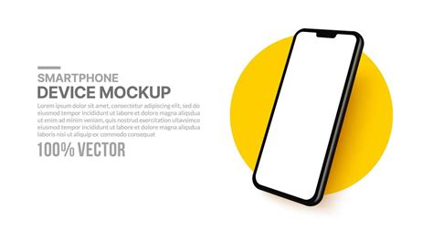 Realistic 3d smartphone mockup with blank screen for app development and UX UI design, Isolated ...