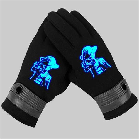 XCMLZ One Piece Anime Cosplay Full Finger Gloves Knitted Gloves Plus Fleece Gloves Autumn And ...