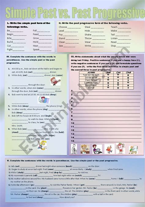 Simple Past vs. Past Progressive - ESL worksheet by aLbaRiTa