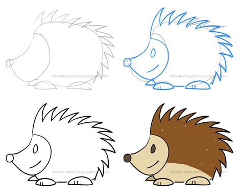 Easy Cartoon Drawing Tutorial How To Draw A Porcupine Draw Animals | Images and Photos finder