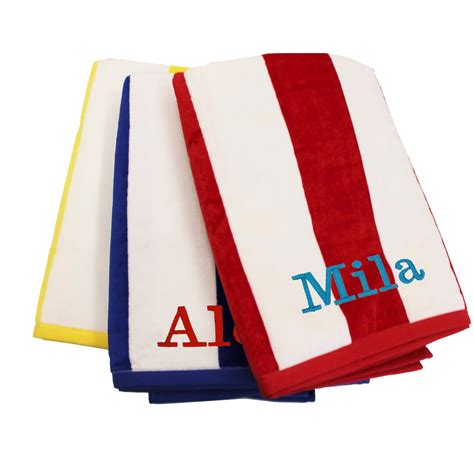 Monogrammed Beach Towel, Beach Towels Personalized, Striped Beach Towel ...