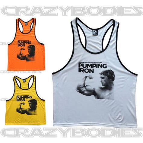 Arnold Pumping Iron Mens Workout Tank Top Gym by CRAZYBODIES