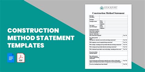 Construction Method Statement For Building Works Template