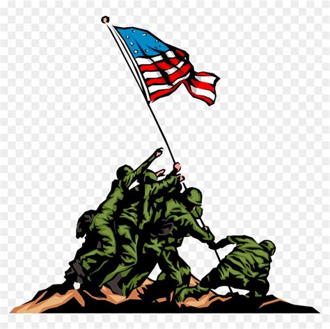 Free Veterans Day Clip Art In Vector Format 3 - Soldiers Putting Up ...