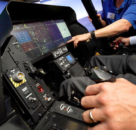 Inside the F-35 LIghtning II mobile cockpit demonstrator. Lockheed Martin officials brought the ...