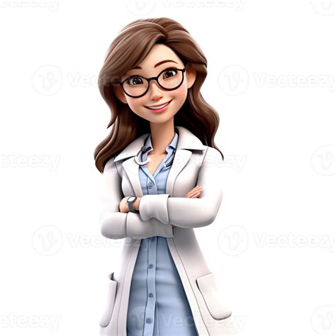 3D Happy cartoon doctor. Cartoon doctor on transparent background. 24585400 PNG