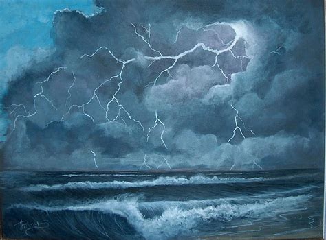 Storm At Sea. Painting by Bonnie Rogers