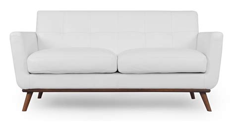 Kardiel Jackie Mid-Century Modern Classic 68" Sofa, White Top Grain Aniline Leather - Walmart ...