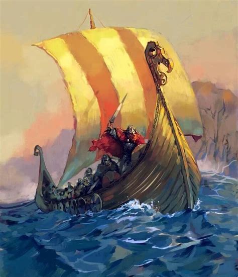 Viking Longship Painting at PaintingValley.com | Explore collection of ...