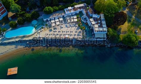 Aerial View Pool Beach Lake Como Stock Photo 2203005541 | Shutterstock