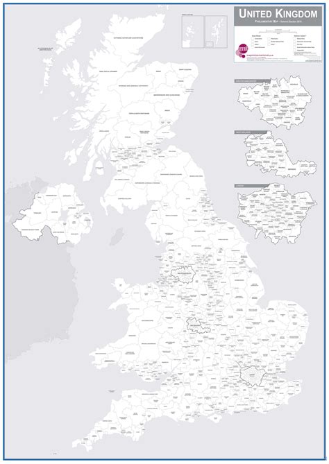 UK Parliamentary Boundary Outline Map