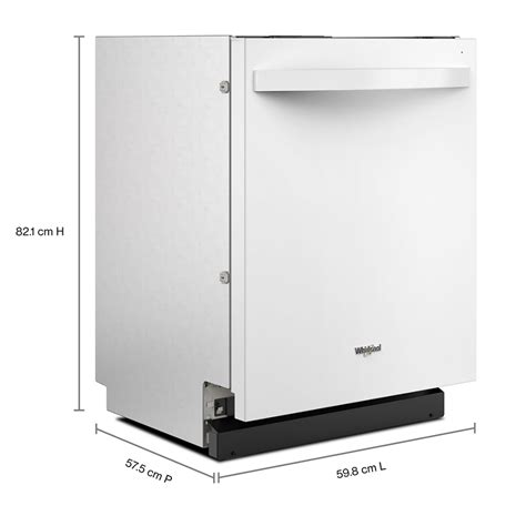 44 dBA ADA Compliant Dishwasher Flush with Cabinets with 3rd Rack White ...