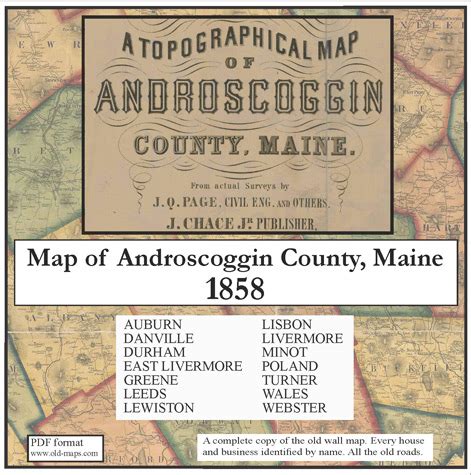 Map of Androscoggin Co, ME 1858 - CD