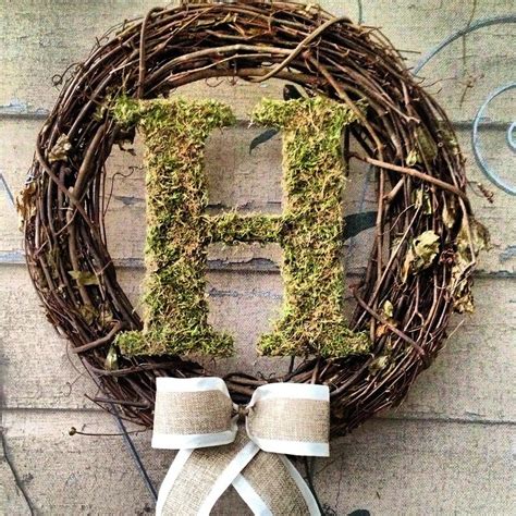 Custom Monogram Moss Letter Wedding Wreath | Etsy