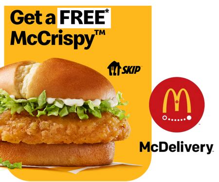 FREE McDonald’s McCrispy on McDelivery