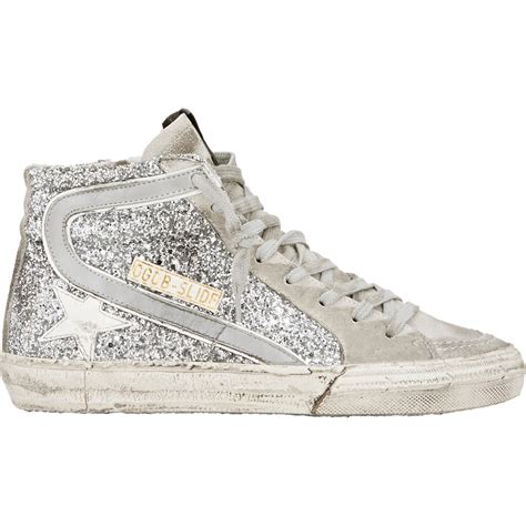 Lyst - Golden goose deluxe brand Slide Glitter High-Top Sneakers in Metallic