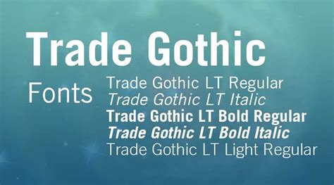 Trade Gothic Font | Free Fonts Vault