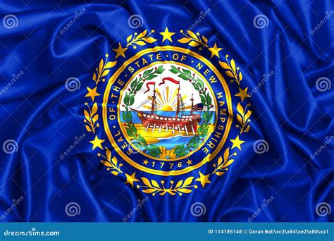 3d Waving Flag of New Hampshire Stock Illustration - Illustration of ...