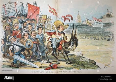 POPULIST PARTY CARTOON. /nAmerican cartoon by Louis Dalrymple, 1896, of William Jennings Bryan ...