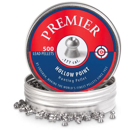 Crosman Premier Pellets, .177 Caliber, 7.9 Grain, HP, 500 Count ...