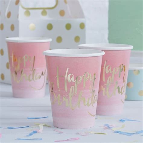 8 Happy Birthday Cups | Pink happy birthday, Birthday cup, Birthday ...