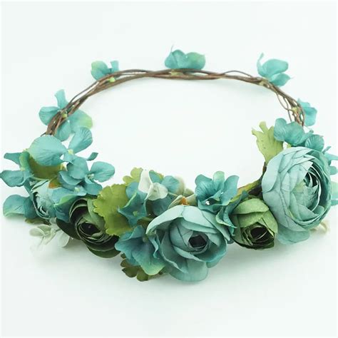 Flower Hair Wreath For Women Girls Rose Flower Headband Crown Floral ...