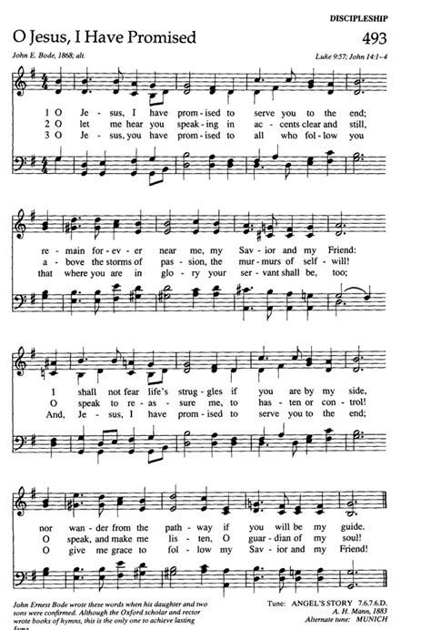 The New Century Hymnal 493. O Jesus, I have promised - Hymnary.org