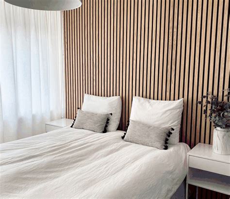 White Oak Willow Panel | Accent wall bedroom, White wood wall, Wood slat wall