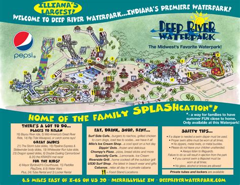 Deep River Waterpark Map and Brochure (2014 - 2023) | ThemeParkBrochures.net