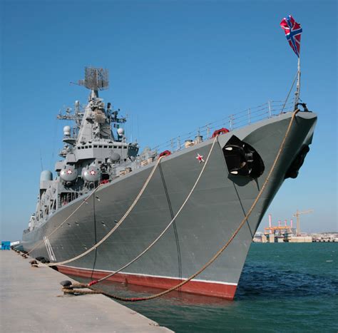 The Guided Missile Cruiser Moskva in the harbour of Civitavecchia - The ...