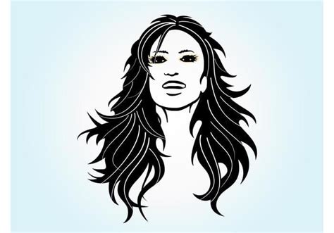 Free download | Long Haired Girl Vector ai | UIDownload