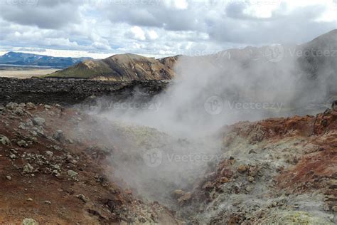 Hot Steam Geysers In Mountain Terrain 20333987 Stock Photo at Vecteezy