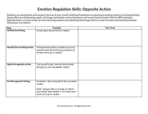 Emotional Regulation Worksheets