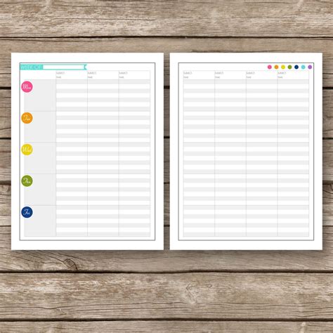 Printable Lesson Planner Pages - Teacher Home School Day Planner ...