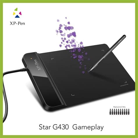 The XP-Pen G430 4 x 3 inch Ultrathin Graphic Drawing Tablet for Game OSU and Battery-free stylus ...